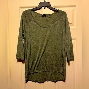 Sparkle & Fade 3/4 Sleeve Top Sheer Black- Size M